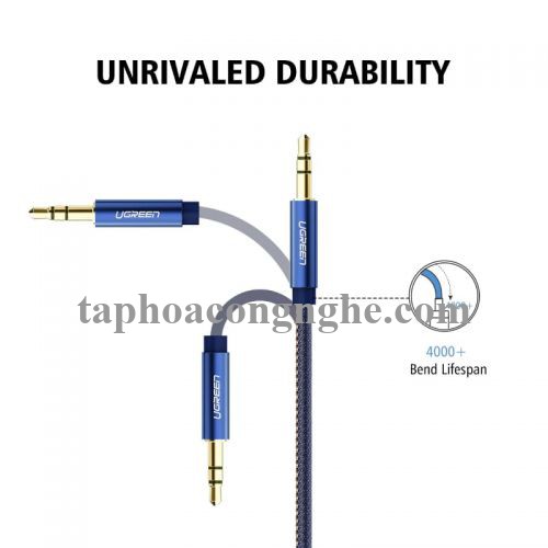 Ugreen 40401 0.5M màu Xanh Cáp âm thanh 2 đầu 3.5mm dương AV113 30040401